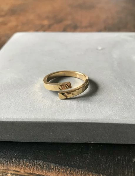 CollardManson Hammered Gold Plated 925 Silver Ring 5 CollardManson Hammered Gold Plated 925 Silver Ring