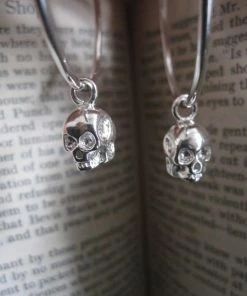 CollardManson Silver Skull Hoop Earrings