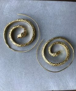 CollardManson Gold Plated 925 Silver Snake Spiral Earrings