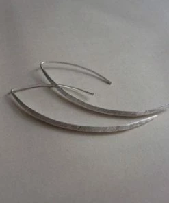 CollardManson Silver Curved Drop Earrings