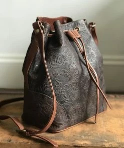 CollardManson Bucket Bag Brown Floral
