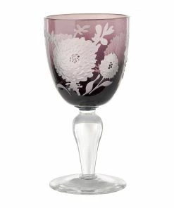 Pols Potten Set of 6 Multicolour Peony Wine Glasses