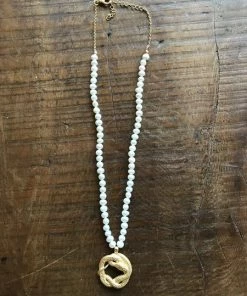 CollardManson Pearl Necklace W/Snake - Gold