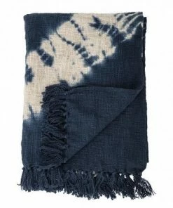 CollardManson Cotton Throw Blue Tie Dye