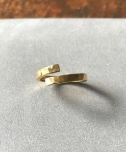 CollardManson Hammered Gold Plated 925 Silver Ring 9 CollardManson Hammered Gold Plated 925 Silver Ring