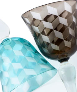 Pols Potten Set of 6 Multicolour Blocks Wine Glasses