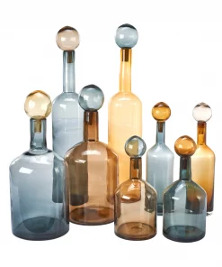 Pols Potten 24.5cm Smoked Colored Glass Decorative Bottle with Amber Cap 8 Pols Potten 24.5cm Smoked Colored Glass Decorative Bottle with Amber Cap