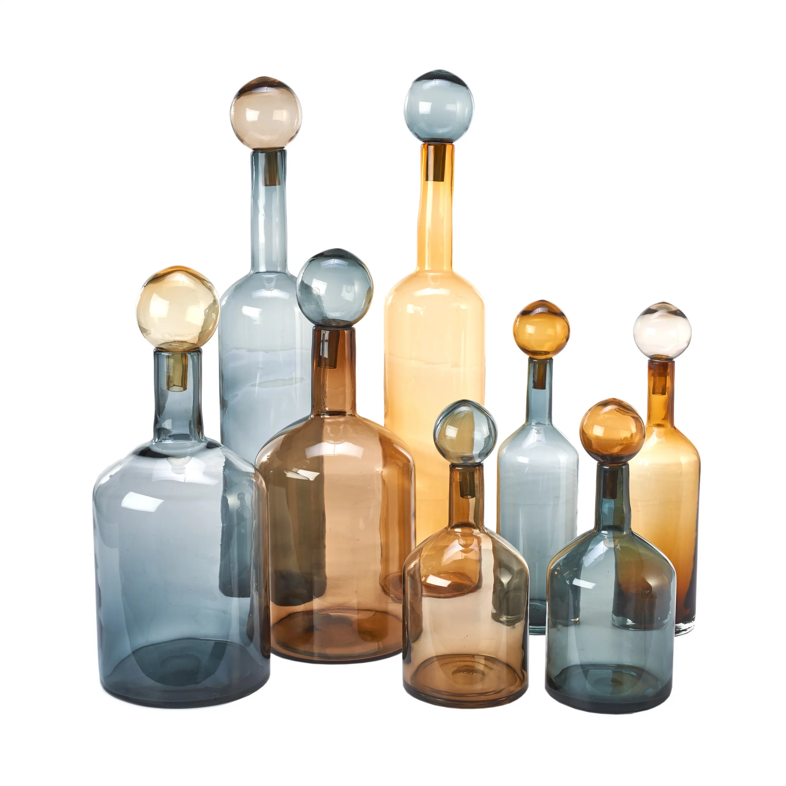 Pols Potten 24.5cm Smoked Colored Glass Decorative Bottle with Amber Cap 5 Pols Potten 24.5cm Smoked Colored Glass Decorative Bottle with Amber Cap