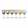 Pols Potten Set of 6 Multicolour Peony Wine Glasses