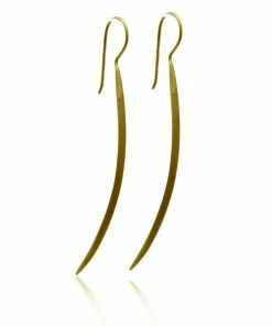 CollardManson Long Gold Plated Curved Earrings