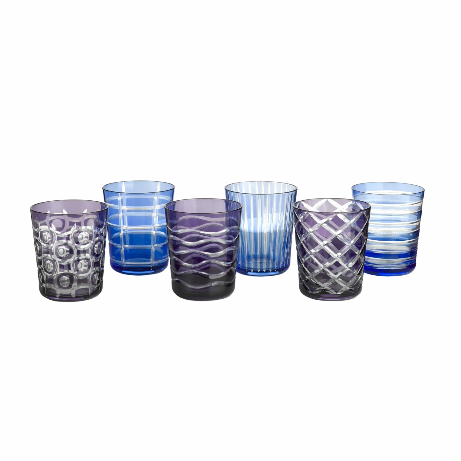 Pols Potten Set of 6 Cobalt Mix Tumbler 3 Pols Potten Set of 6 Cobalt Mix Tumbler