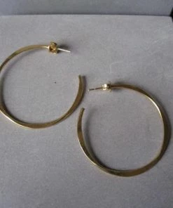 CollardManson Irregular Gold Plated Medium Hoops