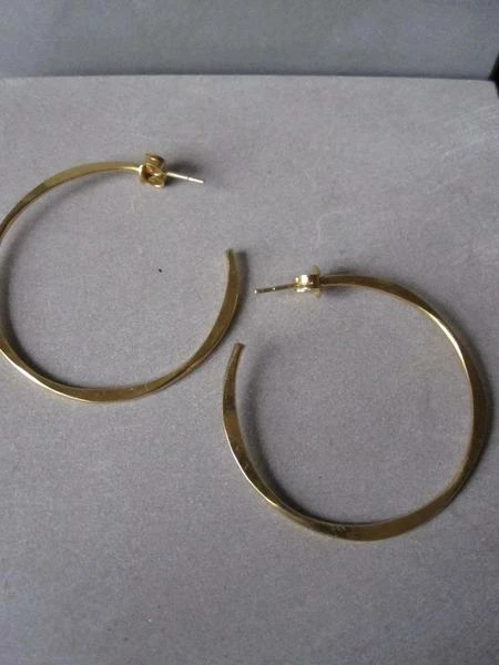 CollardManson Irregular Gold Plated Medium Hoops 3 CollardManson Irregular Gold Plated Medium Hoops