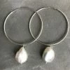 CollardManson Pearl Hoop Earrings Med