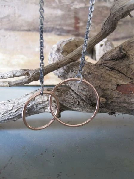 CollardManson 925 Silver Double Hoop Necklace 3 CollardManson 925 Silver Double Hoop Necklace