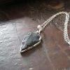 CollardManson Silver Black Agate Arrowhead Pendant Necklace