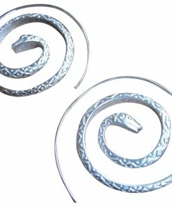 CollardManson 925 Silver Snake Spiral Earrings