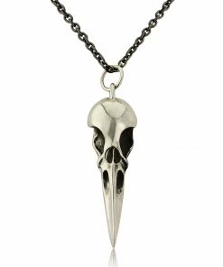 CollardManson Silver Large Bird Skull Necklace