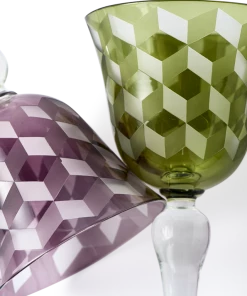 Pols Potten Set of 6 Multicolour Blocks Wine Glasses