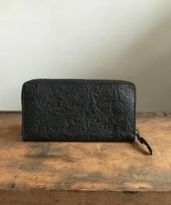 CollardManson Zipped Purse / Wallet- New Black Floral