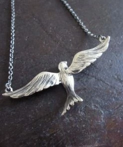 CollardManson Silver Flying Bird Necklace