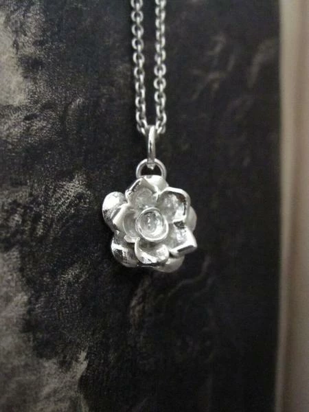CollardManson Silver Rose Necklace 5 CollardManson Silver Rose Necklace