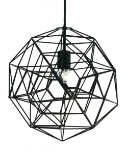 Pols Potten Small Black Hexacomplex Suspension Lamp