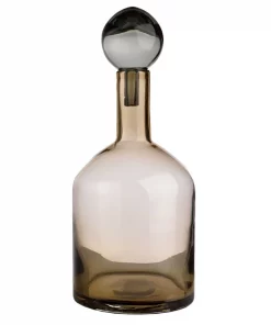 Pols Potten Amber Stained Glass Decorative Bottle with Smoked Cap