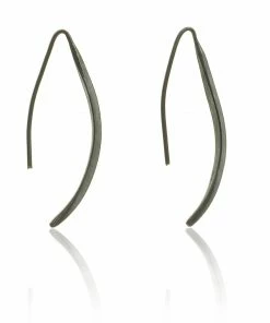 CollardManson Silver Curved Drop Earrings
