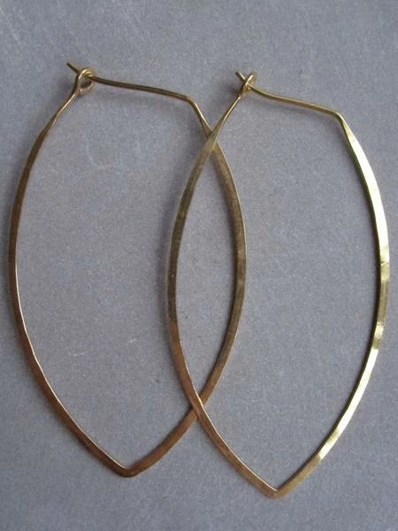 CollardManson Gold Plated 925 Silver Thin Earrings Oval 5 CollardManson Gold Plated 925 Silver Thin Earrings Oval