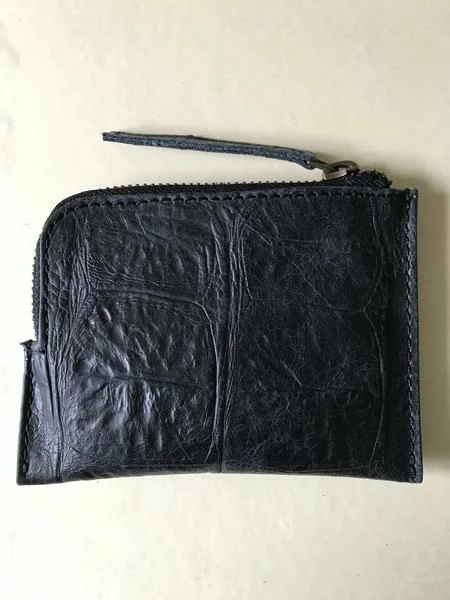 CollardManson Black Crocodile Pattern Leather Wallet 4 CollardManson Black Crocodile Pattern Leather Wallet