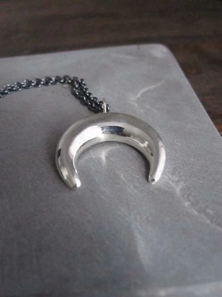 CollardManson 925 Silver Crescent Moon Necklace Sil Oxid 3 CollardManson 925 Silver Crescent Moon Necklace Sil Oxid