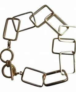 CollardManson Gold Plated Rectangle Link Bracelet