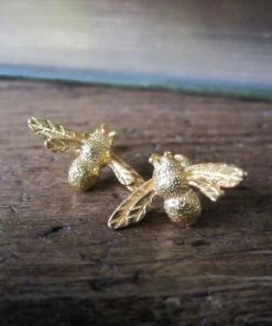 CollardManson Gold 925 Silver Bee Earrings