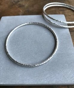 CollardManson 925 Silver Textured Bangle