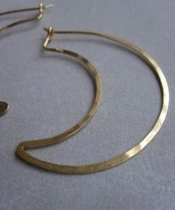 CollardManson Gold Plated 925 Silver Thin Earrings Crescent Moon