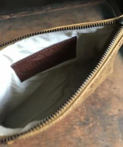 CollardManson Floral Tan Leather Pouch