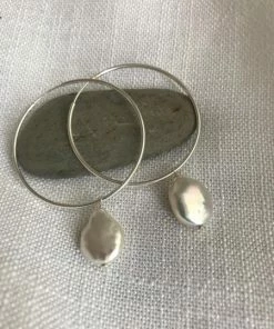 CollardManson Pearl Hoop Earrings Med