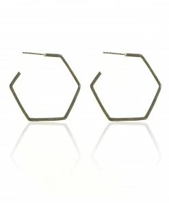 CollardManson 925 Silver Hexagon Earrings