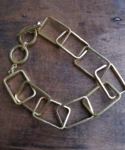 CollardManson Gold Plated Rectangle Link Bracelet