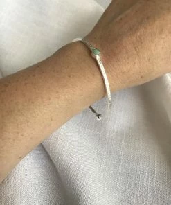 CollardManson 925 Silver Tri Stone Bangle Cryso