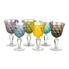 Pols Potten Set of 6 Multicolour Blocks Wine Glasses