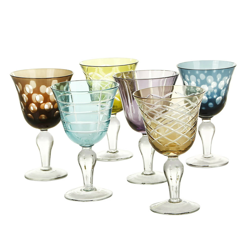 Pols Potten set of 6 wine glass cuttings multicolor 3 Pols Potten set of 6 wine glass cuttings multicolor