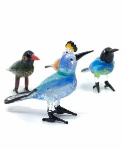 Pols Potten Set of 4 Glass Handmade Paradise Birds Figure