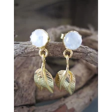 CollardManson Silver Gold 925 Leaf Drop Earrings 5 CollardManson Silver Gold 925 Leaf Drop Earrings