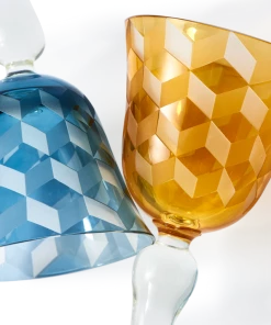 Pols Potten Set of 6 Multicolour Blocks Wine Glasses