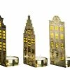 Pols Potten Set of 3 Gold Light Canalhouses Tea Light Holders