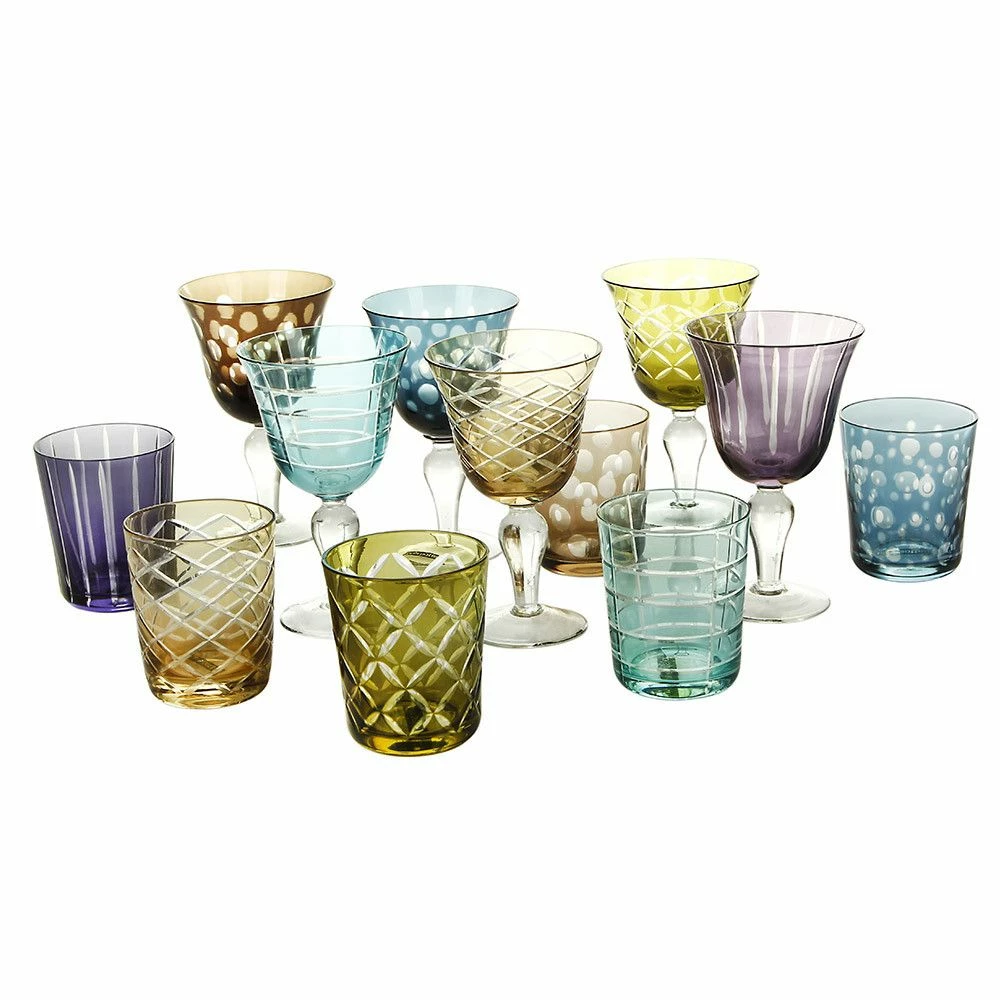 Pols Potten set of 6 wine glass cuttings multicolor 6 Pols Potten set of 6 wine glass cuttings multicolor