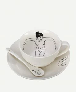 Pols Potten Set of 4 White Undressed Teaset