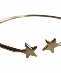 CollardManson Gold Plated 925 Silver Star Open Bangle